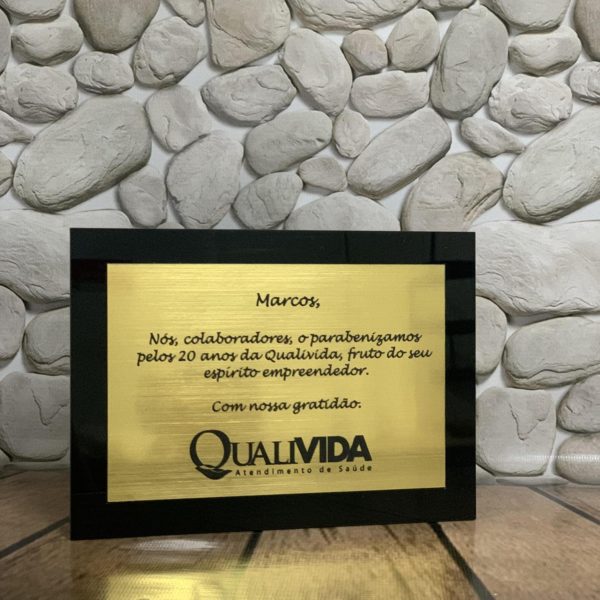 Placas de Homenagem Acrílico com Laminate Gravado